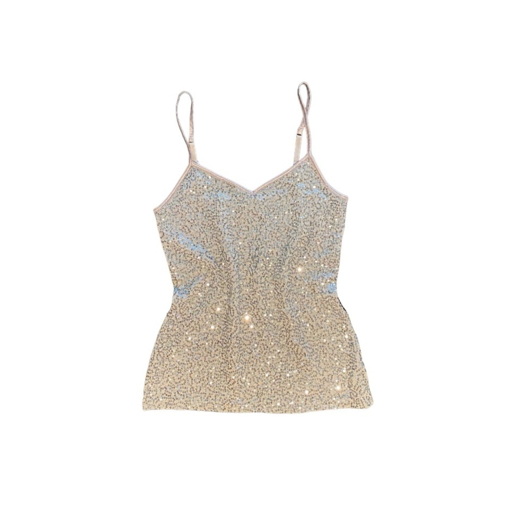 express grey nylon sequin tank top size XS
